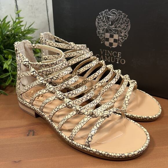 Vince Camuto Lendrila Leather Gladiator Sandals Size 6.5 - Picture 3 of 12